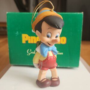 Disney Grolier Porcelain Treasures Gold Edition Pinocchio Christmas Ornament Box